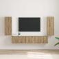 Preview: ARDEBO.de - TV-Wandschrank 2 pcs Kunsthandwerk Eiche 30 x 31 x 80 cm