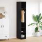 Preview: ARDEBO.de - Kleiderschrank Schwarz Eichen-Optik 50 x 30 x 200 cm