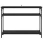 Preview: Konsolentisch mit Regal Schwarz Eichen-Optik 100 x 29 x 75 cm