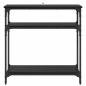 Preview: Konsolentisch mit Regal Schwarz Eichen-Optik 75 x 29 x 75 cm