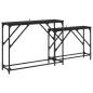 Preview: Konsolentisch 2 pcs Schwarz Eichen-Optik 100 x 28 x 75 cm
