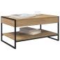 Preview: Couchtisch Kunsthandwerk Eiche 80 x 50 x 40 cm Holzwerkstoff