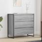 Preview: ARDEBO.de - Sideboard Graues Sonoma 79 x 36 x 75.5 cm Holzwerkstoff