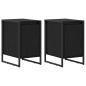 Preview: Nachttisch 2 pcs Schwarz Eichen-Optik 39,5 x 30 x 50 cm
