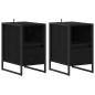 Preview: Nachttisch 2 pcs Schwarz Eichen-Optik 39,5 x 30 x 50 cm
