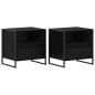 Preview: Nachttisch 2 pcs Schwarz Eichen-Optik 50 x 39,5 x 50 cm