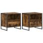 Preview: Nachttisch 2 pcs Raucharbe 50 x 39,5 x 50 cm Holzwerkstoff