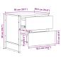 Preview: Nachttisch Sonoma 50 x 39,5 x 50 cm Holzwerkstoff