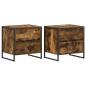 Preview: Nachttisch 2 pcs Raucharbe 50 x 39,5 x 50 cm Holzwerkstoff