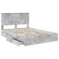 Preview: Aufbewahrungsbett Beton Grau 150 x 200 cm Holzwerkstoff