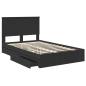 Preview: Bettrahmen mit Schubladen Schwarz 135 x 190 cm Holzwerkstoff