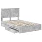 Preview: Bettrahmen mit Schubladen Beton Grau 135 x 190 cm Holzwerkstoff