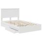 Preview: Bettrahmen mit Schubladen Weiß 120 x 190 cm Holzwerkstoff