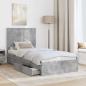 Preview: Bettrahmen mit Schubladen Beton Grau 100 x 200 cm Holzwerkstoff