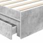 Preview: Bettrahmen mit Schubladen Beton Grau 100 x 200 cm Holzwerkstoff