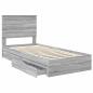 Preview: Aufbewahrungsbett Graues Sonoma 90 x 200 cm Holzwerkstoff