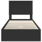 Preview: Bettrahmen mit Schubladen Schwarz 75 x 190 cm Holzwerkstoff