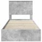 Preview: Bettrahmen mit Schubladen Beton Grau 75 x 190 cm Holzwerkstoff