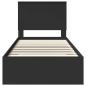 Preview: Bettrahmen Schwarz und Silber 100 x 200 cm Holzwerkstoff