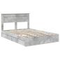 Preview: Bettrahmen mit Schubladen Beton Grau 150 x 200 cm Holzwerkstoff