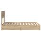 Preview: Bettrahmen mit Kopfteil Sonoma-Eiche 120 x 190 cm Holzwerkstoff