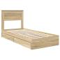 Preview: Bettrahmen mit Kopfteil Sonoma-Eiche 75 x 190 cm Holzwerkstoff