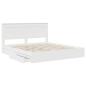 Preview: Bettrahmen mit Schubladen Weiß 200 x 200 cm Holzwerkstoff