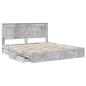 Preview: Bettrahmen mit Schubladen Beton Grau 200 x 200 cm Holzwerkstoff