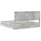 Preview: Bettrahmen mit Schubladen Beton Grau 200 x 200 cm Holzwerkstoff