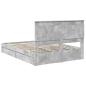 Preview: Bettrahmen mit Schubladen Beton Grau 150 x 200 cm Holzwerkstoff
