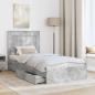 Preview: Bettrahmen mit Schubladen Beton Grau 90 x 190 cm Holzwerkstoff