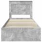 Preview: Bettrahmen Beton Grau und Silber 75 x 190 cm Holzwerkstoff