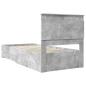 Preview: Bettrahmen Beton Grau und Silber 75 x 190 cm Holzwerkstoff