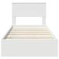 Preview: Bettrahmen mit Schubladen Weiß 90 x 200 cm Holzwerkstoff