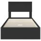 Preview: Bettrahmen mit Schubladen Schwarz 90 x 190 cm Holzwerkstoff