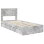 Preview: Bettrahmen mit Schubladen Beton Grau 90 x 190 cm Holzwerkstoff