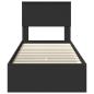 Preview: Bettrahmen mit Schubladen Schwarz 75 x 190 cm Holzwerkstoff