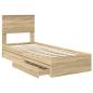 Preview: Bettrahmen mit Kopfteil Sonoma-Eiche 75 x 190 cm Holzwerkstoff