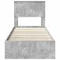 Preview: Bettrahmen mit Schubladen Beton Grau 75 x 190 cm Holzwerkstoff