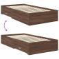 Preview: Bettrahmen Braune Eiche und Silber 100 x 200 cm Holzwerkstoff