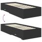 Preview: Bettrahmen Schwarz und Silber 75 x 190 cm Holzwerkstoff