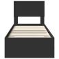 Preview: Bettrahmen Schwarz und Silber 75 x 190 cm Holzwerkstoff