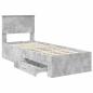 Preview: Bettrahmen Beton Grau und Silber 75 x 190 cm Holzwerkstoff