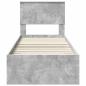 Preview: Bettrahmen Beton Grau und Silber 75 x 190 cm Holzwerkstoff