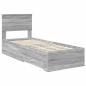 Preview: Bettrahmen Graue Sonoma und Silber 75 x 190 cm Holzwerkstoff