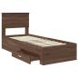 Preview: Bettrahmen Braune Eiche und Silber 75 x 190 cm Holzwerkstoff