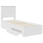 Preview: Bettrahmen Weiß und Silber 75 x 190 cm Holzwerkstoff