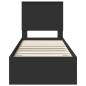 Preview: Bettrahmen Schwarz und Silber 75 x 190 cm Holzwerkstoff