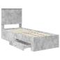 Preview: Bettrahmen Beton Grau und Silber 75 x 190 cm Holzwerkstoff