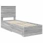 Preview: Bettrahmen Graue Sonoma und Silber 75 x 190 cm Holzwerkstoff